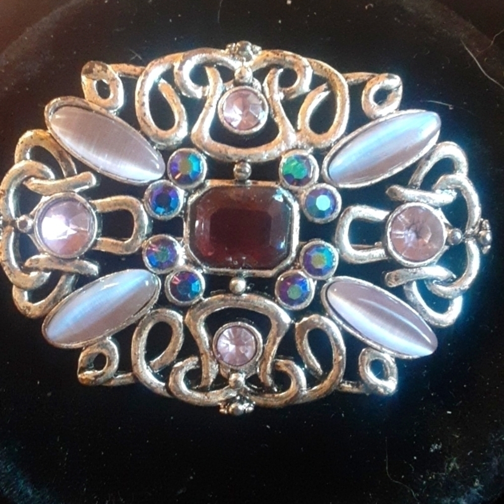 Rhinestone Brooch Multi Colored